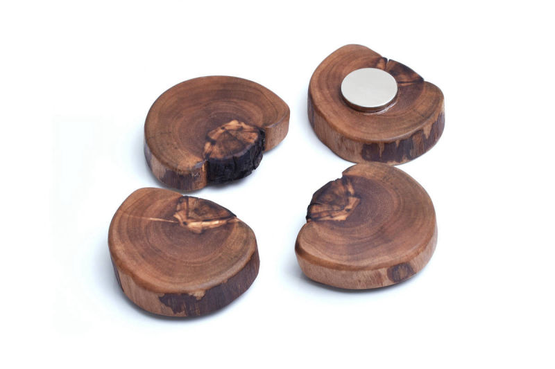altes Olivenholz, Magnete aus Holz, Holzmagnete, Kühlschrankmagnete handgefertigt, Magnete für Magnettafeln, Handgefertigtes aus Holz, Holzknopf & mehr