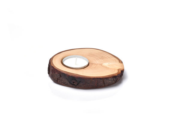Teelichthalter aus Holz, handgefertigt, aus Zypressenholz