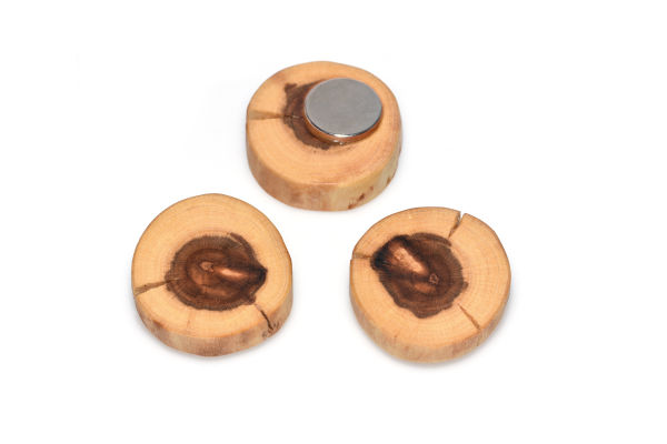 Magnete aus Holz, Holzmagnete, Kühlschrankmagnete handgefertigt, Magnete für Magnettafeln, Handgefertigtes aus Holz, Holzknopf & mehr, Pflaumenholz